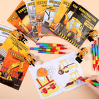 BenLouis 24 Pcs Construction Mini Coloring Books - Excavator Theme Party Favors & Bulk Activities