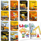 BenLouis 24 Pcs Construction Mini Coloring Books - Excavator Theme Party Favors & Bulk Activities