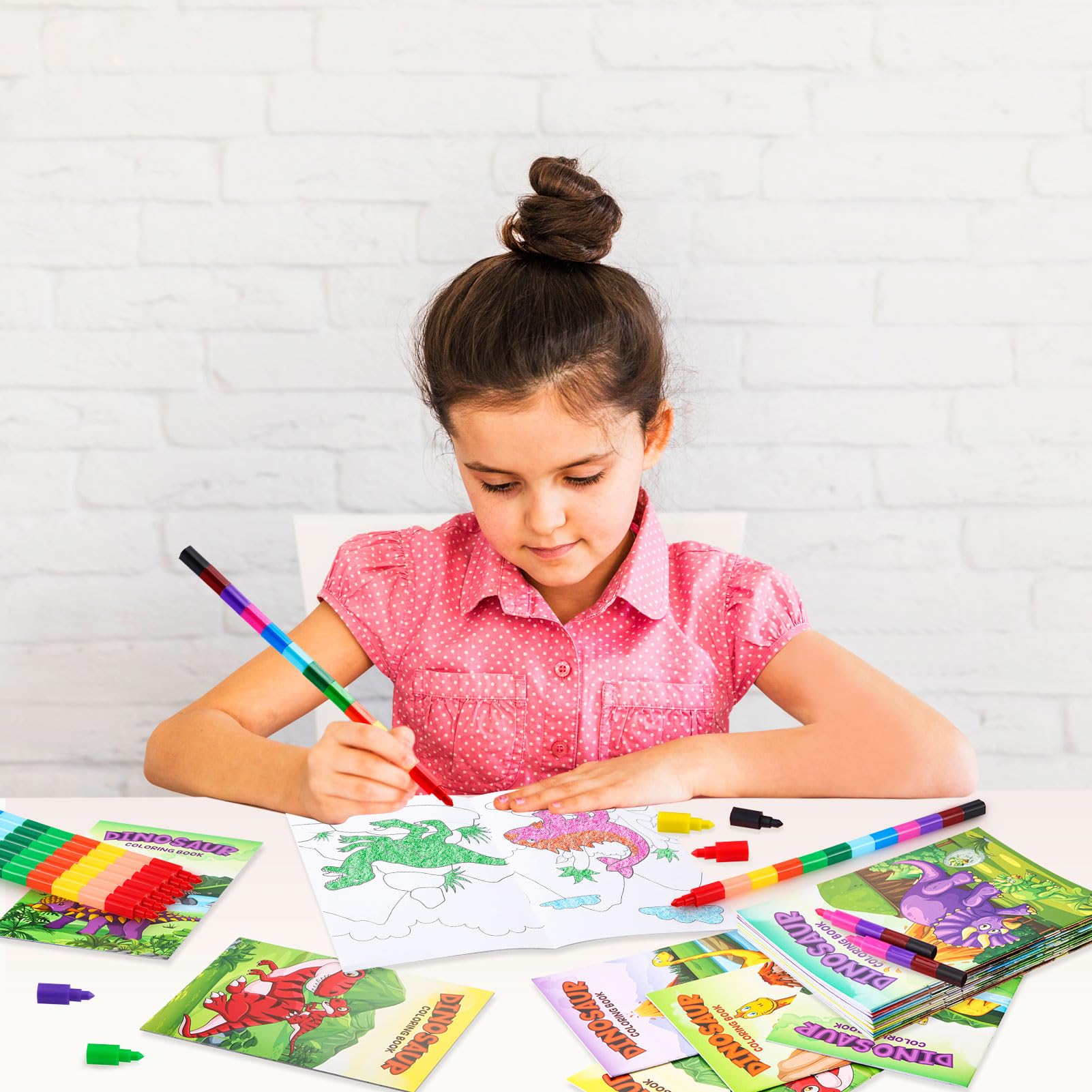 BenLouis 24 Pcs Dinosaur Mini Coloring Books – Bulk Kids Party Favors