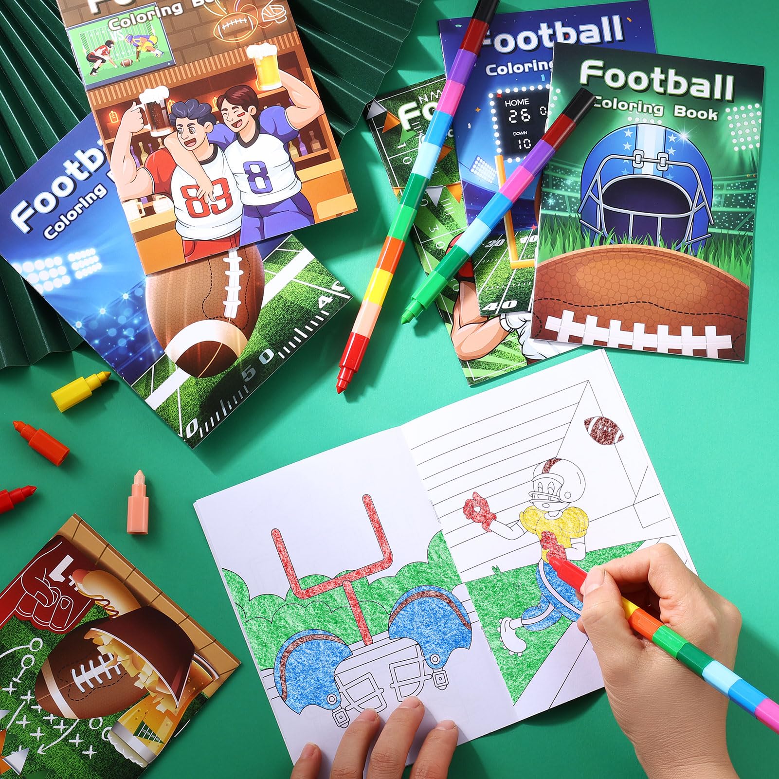 BenLouis 24 Pcs Football Mini Coloring Books – Kids Party Favors & Bulk Activity Books