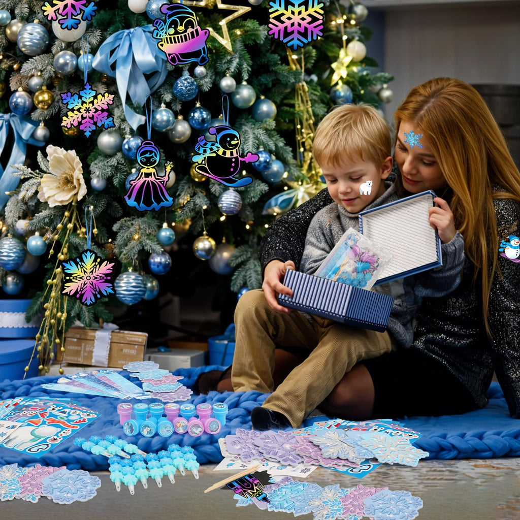 BenLouis 432Pcs Frozen School Stationery Set – Winter Snowflake Classroom Favors & Party Prizes