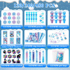 BenLouis 432Pcs Frozen School Stationery Set – Winter Snowflake Classroom Favors & Party Prizes