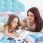 BenLouis 12 Winter Mini Coloring Books with Stacking Crayons – Kids Party Favors