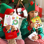 BenLouis 12 Christmas Mini Coloring Books with Stacking Crayons - Kids' Party Favors