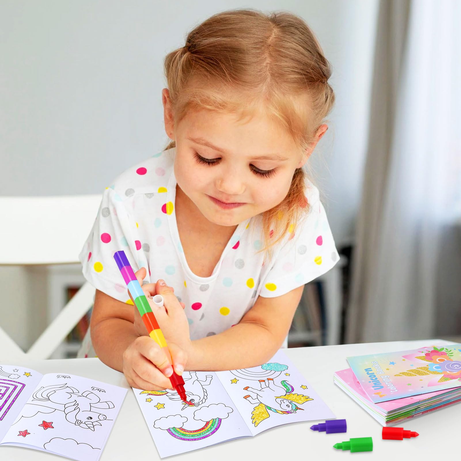 BenLouis 24 Einhorn Mini Malbücher – Mitgebsel & Reisebeschäftigung für Kinder