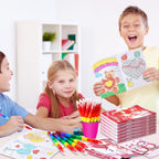 BenLouis 24 Pcs Valentines Day Mini Coloring Books – Kids Party Favors