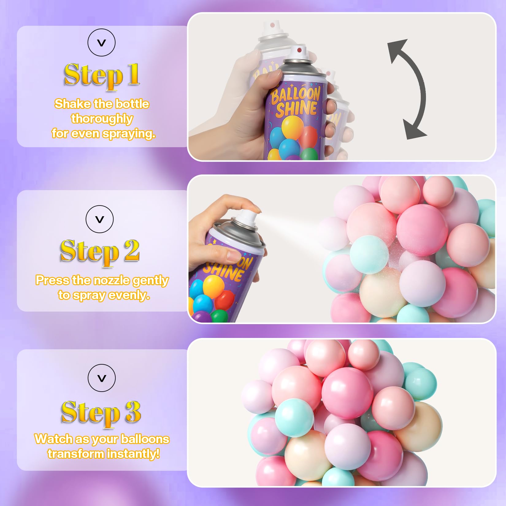 BERIOVE Balloon Shine Spray – 2 Pack, 15 oz, Long-Lasting High Shine for Balloons (Waterproof)
