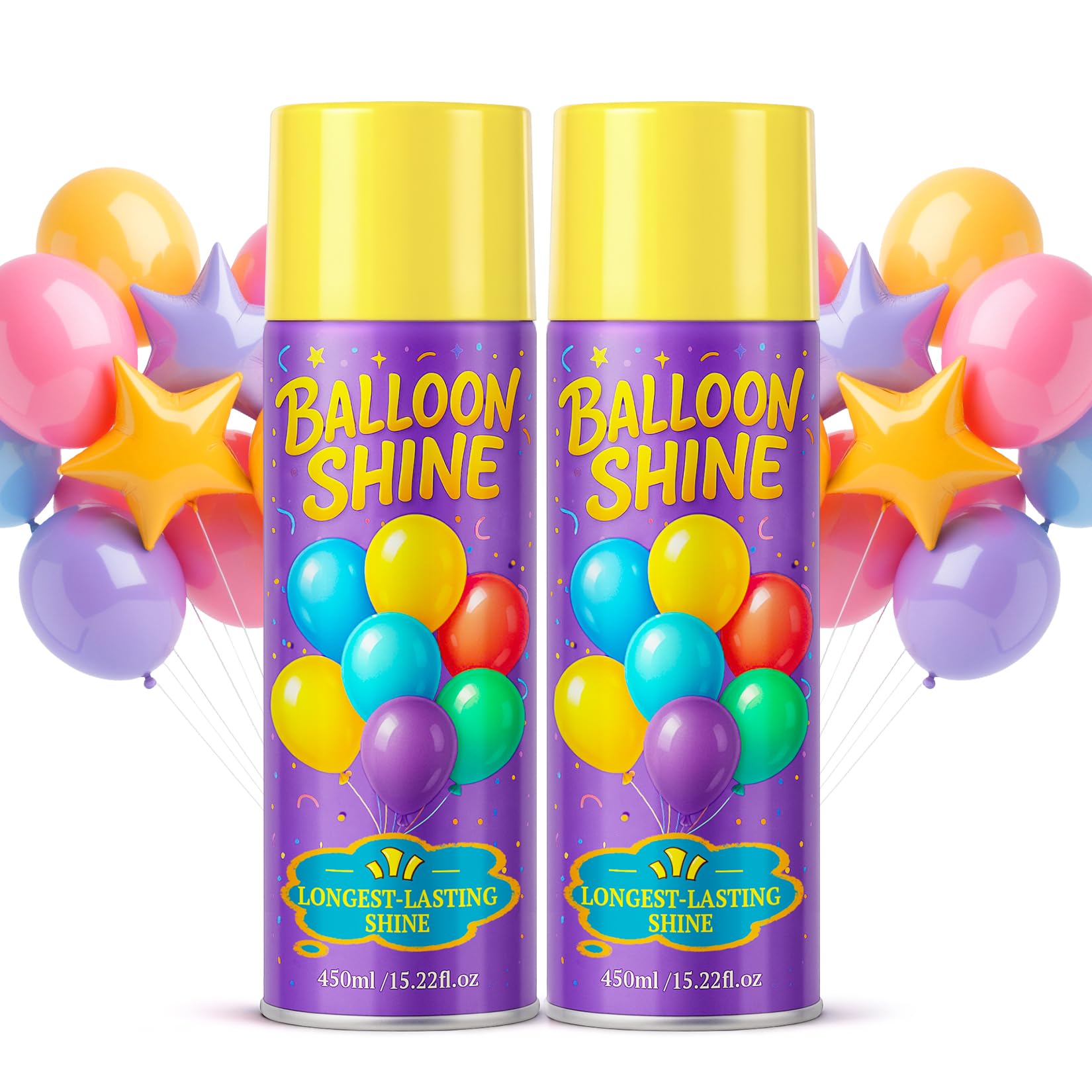 BERIOVE Balloon Shine Spray – 2 Pack, 15 oz, Long-Lasting High Shine for Balloons (Waterproof)
