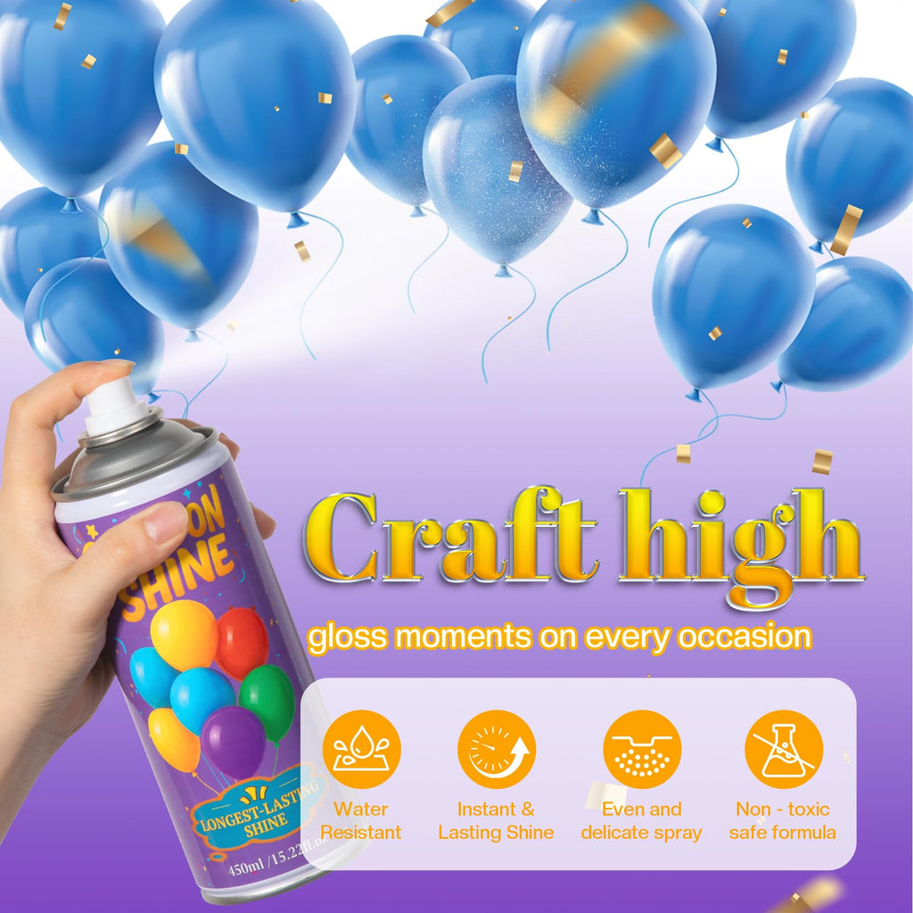 BERIOVE Balloon Shine Spray – 2 Pack, 15 oz, Long-Lasting High Shine for Balloons (Waterproof)