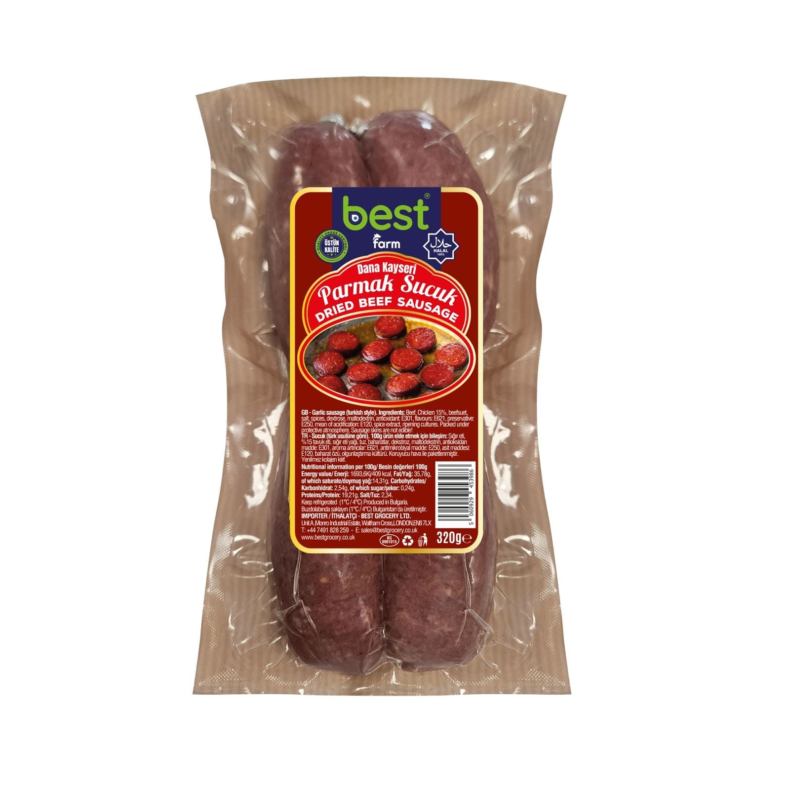 Best Farm Kayseri Style Finger Dried Beef Sausage 320g