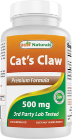 Best Naturals Cat's Claw Capsule 500 mg – 240 Count | Non-GMO, Gluten-Free