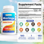 Best Naturals Moringa Extract 10:1 1500mg – 180 Capsules | Superfood for Healthy Wellbeing