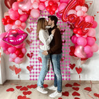 Besttideyes Galentines Day Balloon Garland Arch Kit – Red Hot Pink & Macaron Pink with Heart Lip Balloons