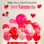 Besttideyes Galentines Day Balloon Garland Arch Kit – Red Hot Pink & Macaron Pink with Heart Lip Balloons
