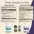 Real Mushrooms Zinc & Vitamin D2 Capsules – Organic Reishi & Chaga – Vegan, Non-GMO, Gluten-Free – 120 Count
