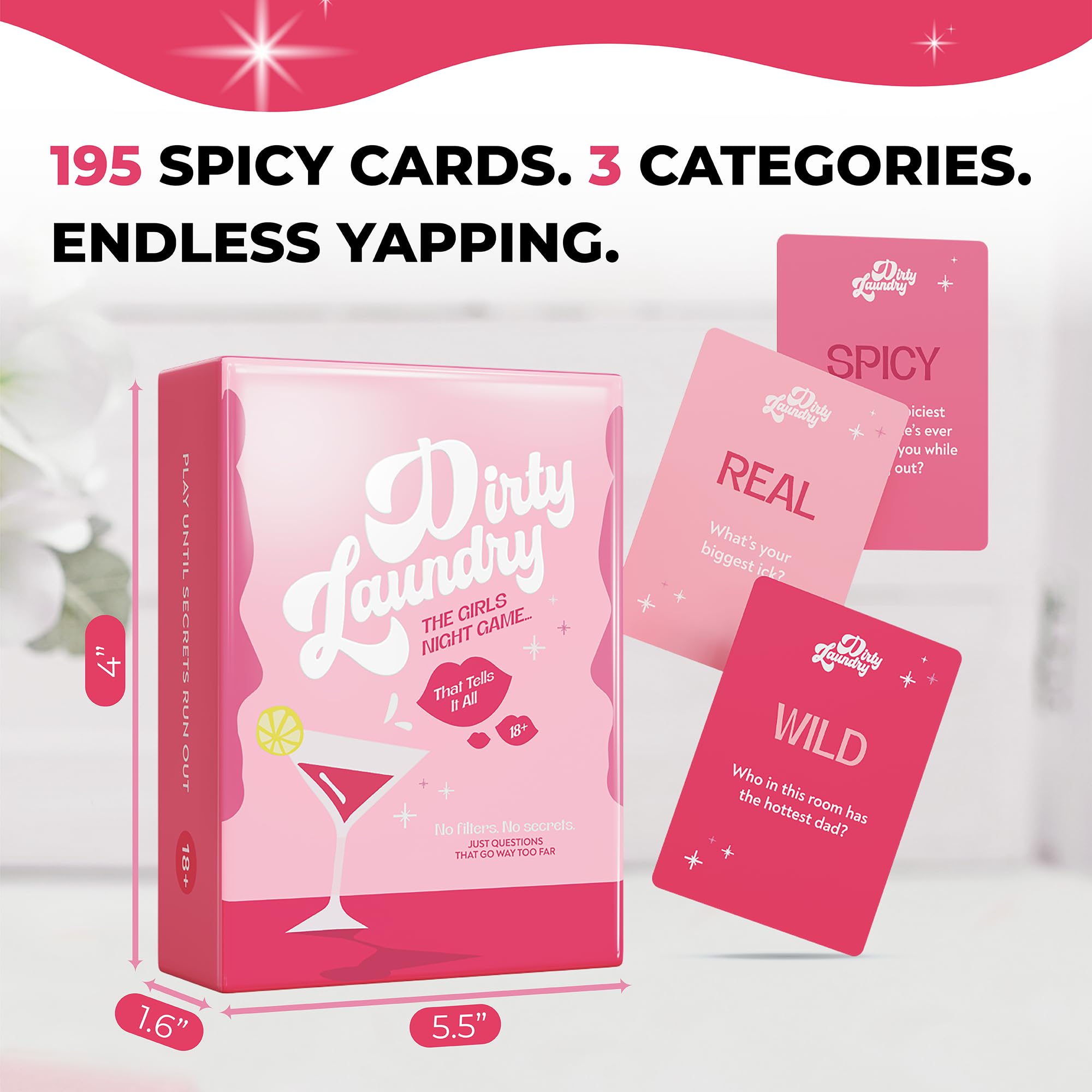 BETTER US Girls Night Party Game for Adults 18+ – 195 Spicy Questions for Bachelorette, Birthday & Ladies Night