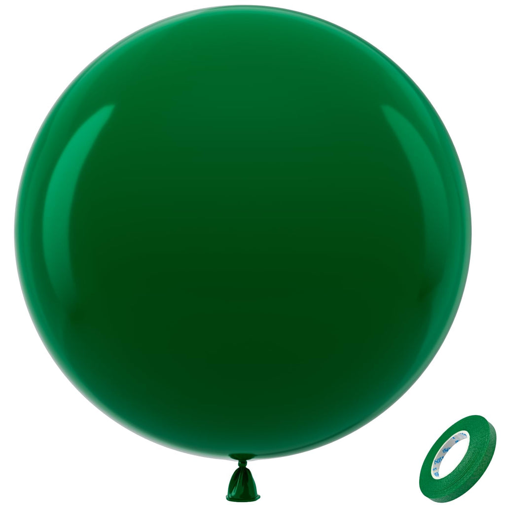 Bezente 36in Emerald Green Giant Balloons – 8 Pack Jumbo Latex Balloons for Bridal Showers, Christmas & Jungle Theme Parties
