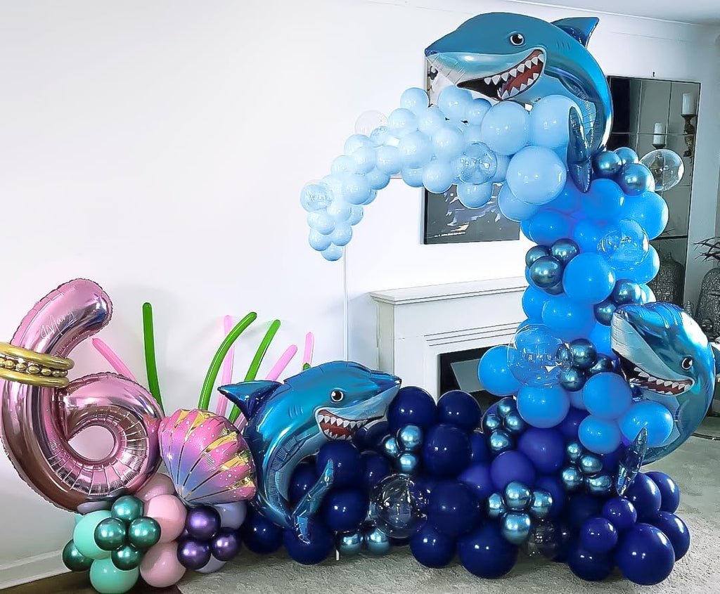 Bezente Blue Balloons Set – 60pc 12in Latex Balloons for Party Decor