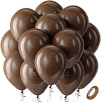 Bezente Brown Balloons – 100 Pack 12-Inch Latex Balloons for Rustic, Woodland, and Boho Party Decor