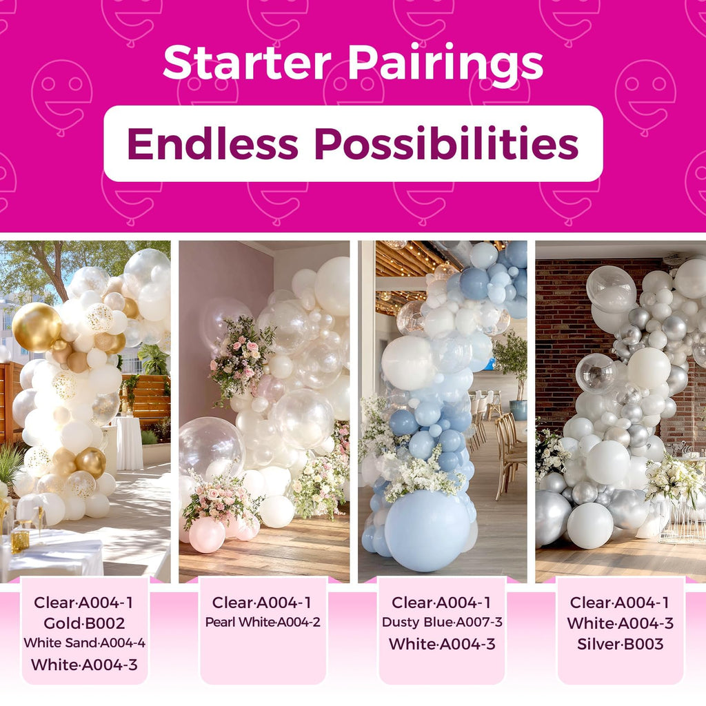 Bezente Clear Balloons 12in - 100 Pack Latex Balloons for Wedding & Party Decor