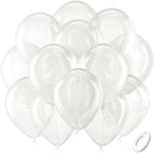Bezente Clear Balloons 12in - 100 Pack Latex Balloons for Wedding & Party Decor