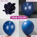 Bezente Navy Blue Giant Balloons 36 Inch - 8 Pack | Jumbo Dark Blue Latex Balloons for Weddings & Parties