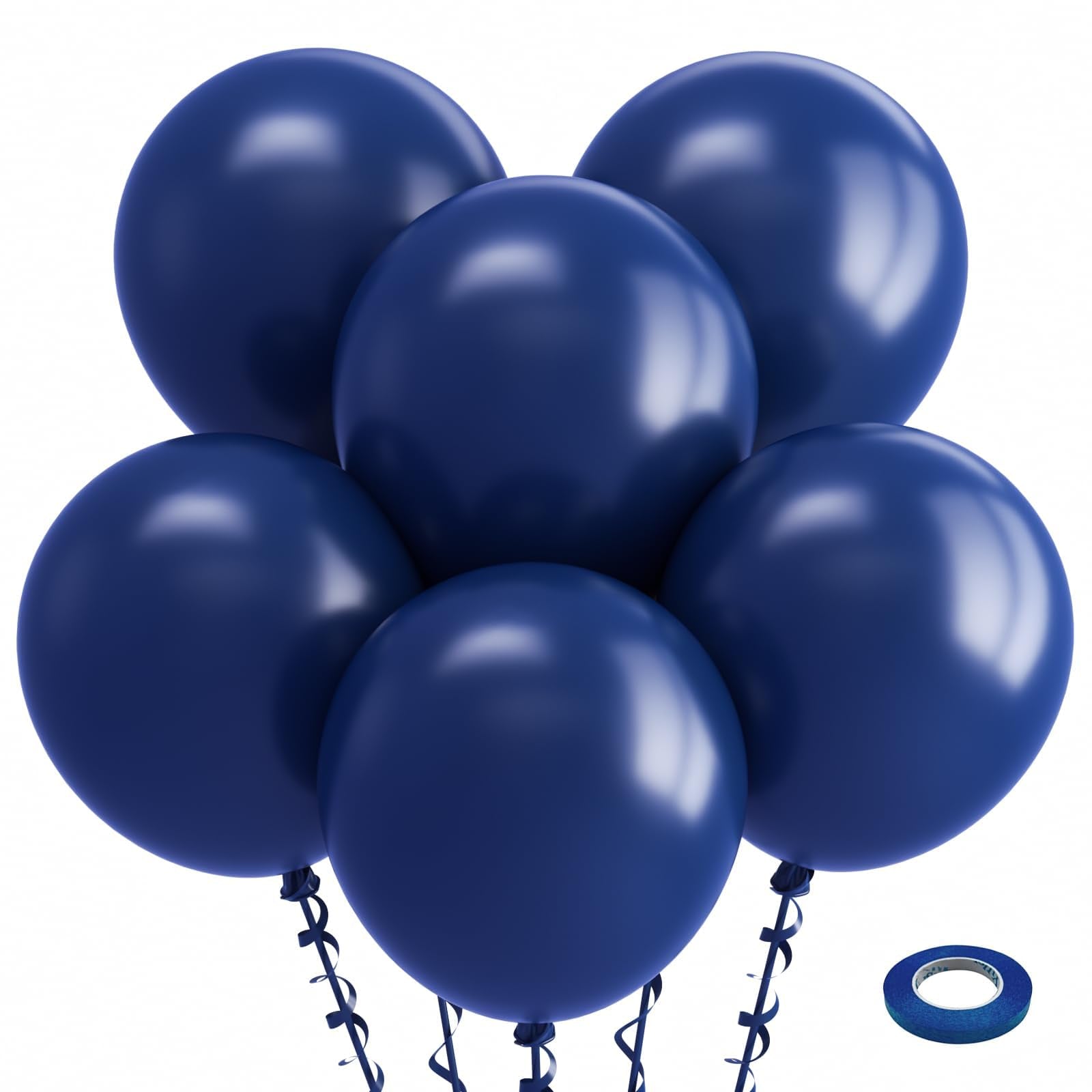 Bezente Navy Blue Balloons 18 Inch - 30 Pack Large Latex Balloons for Birthday, Wedding & Party Decor