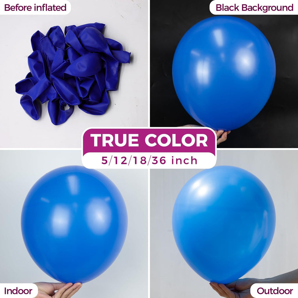 Bezente Royal Blue Latex Balloons – 100 Pack, 12-inch | Navy Blue Party Decorations for Birthdays, Graduations and More