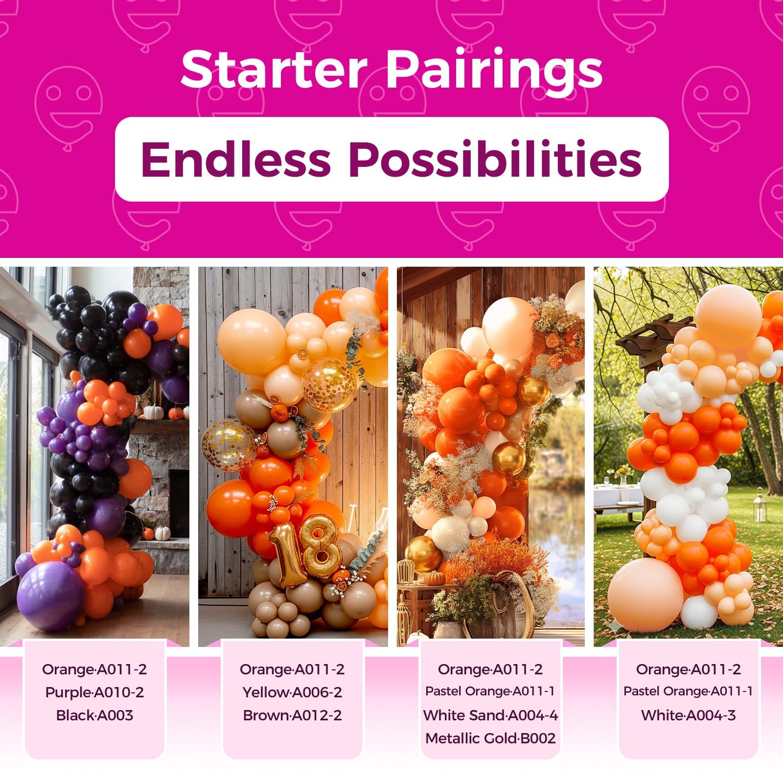 Bezente Orange Balloons – 100 Pack 12-Inch Latex Party Balloons for Birthdays, Showers & Halloween