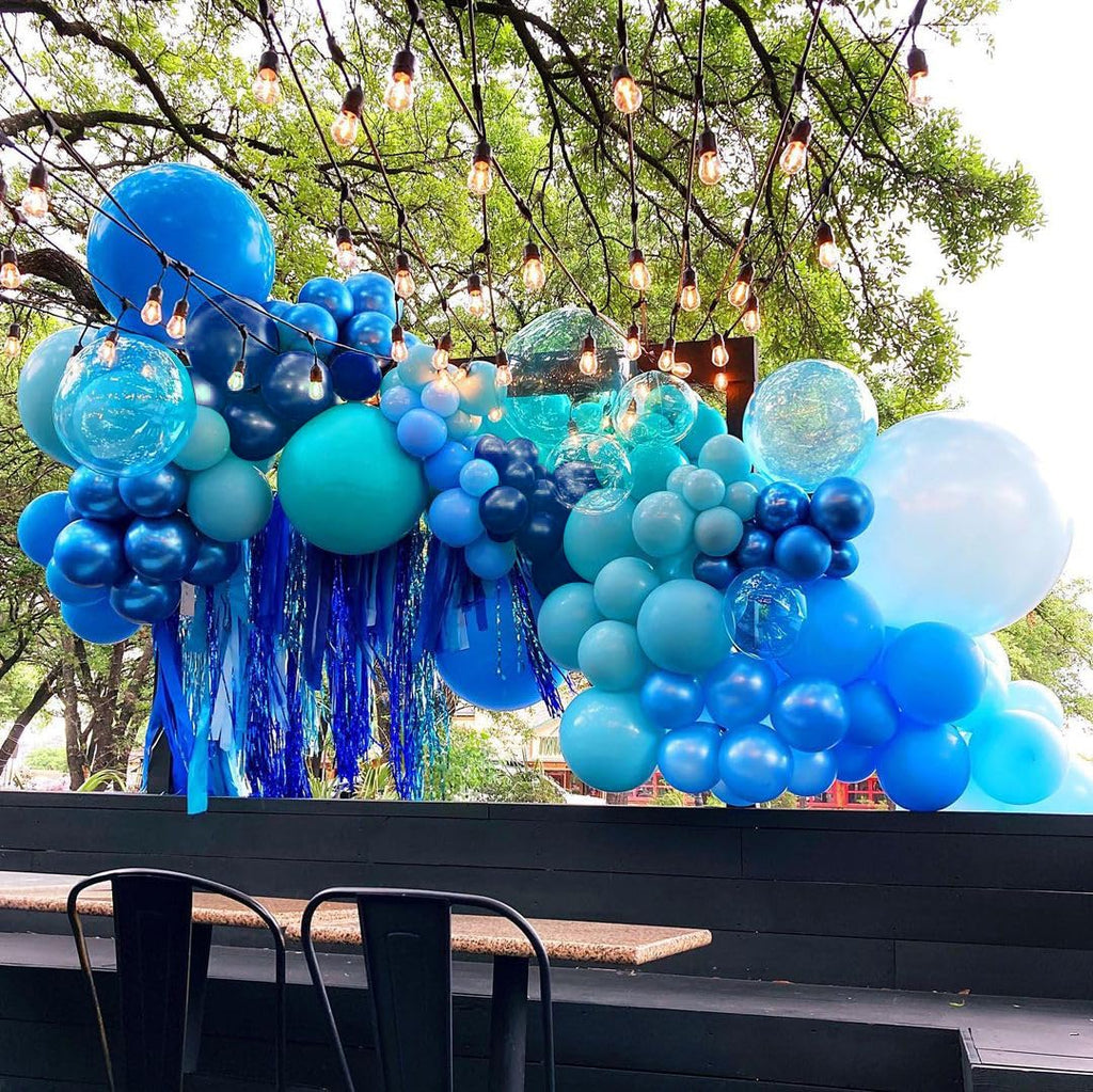 Bezente Blue Balloons Set – 60pc 12in Latex Balloons for Party Decor