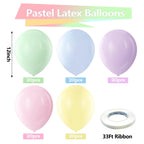 Bezente Pastel Balloons 100 Pack - 12in Macaron Multicolor Latex Party Balloons
