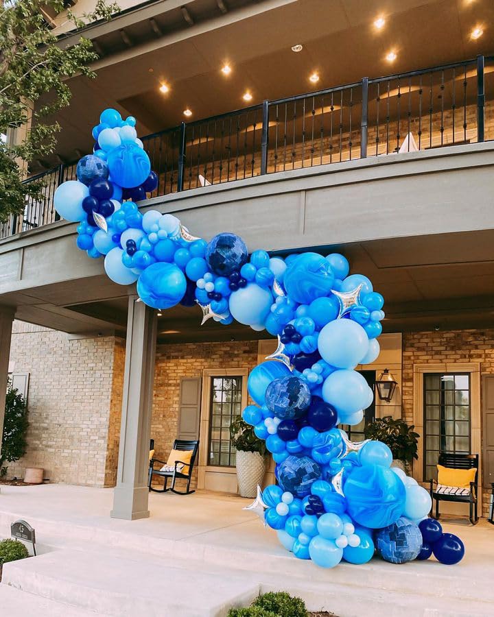 Bezente Blue Balloons Set – 60pc 12in Latex Balloons for Party Decor