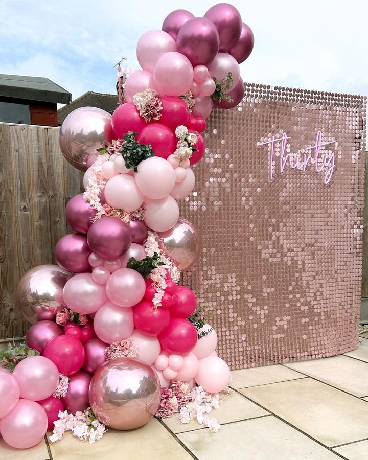 Bezente Pink Balloons Set — 60pc, 12in Latex Party Kit