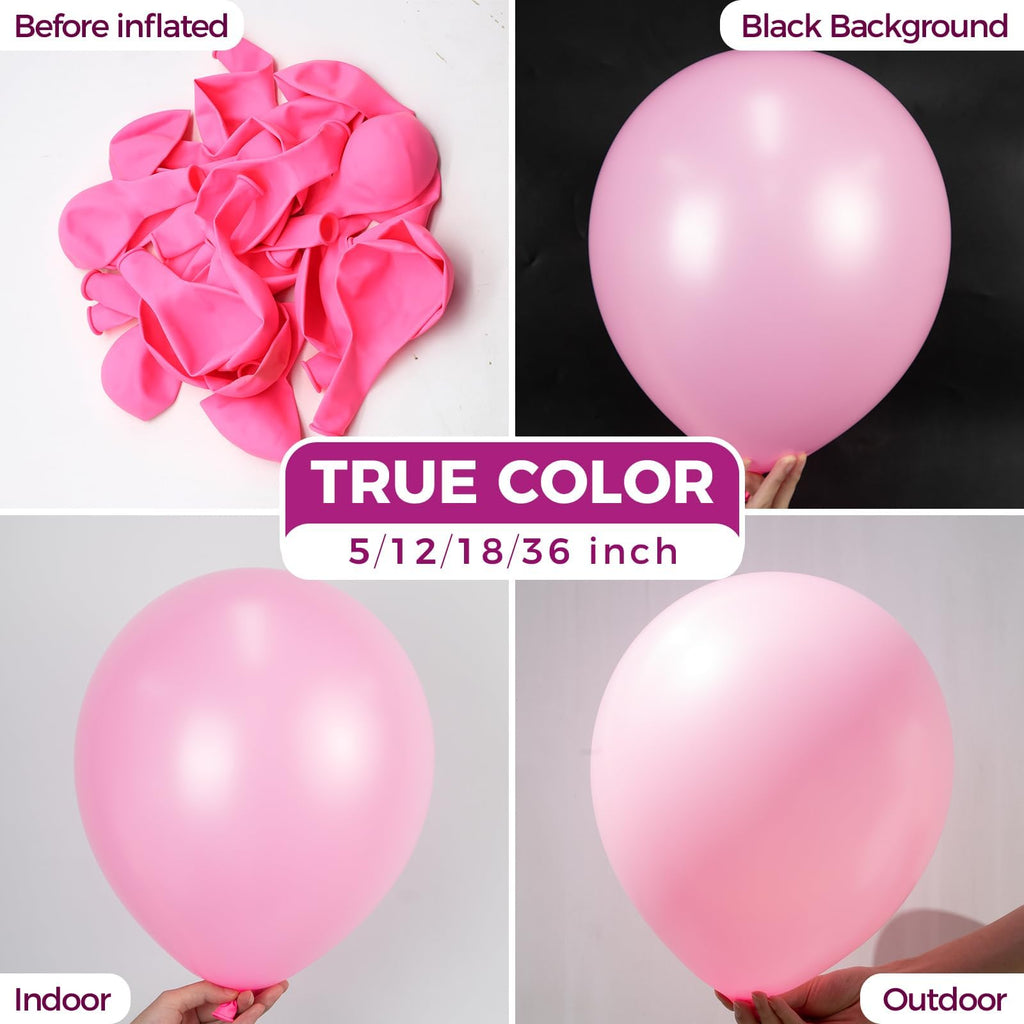 Bezente Pink Balloons – 150 Pack, 5-Inch Latex Balloons for Parties