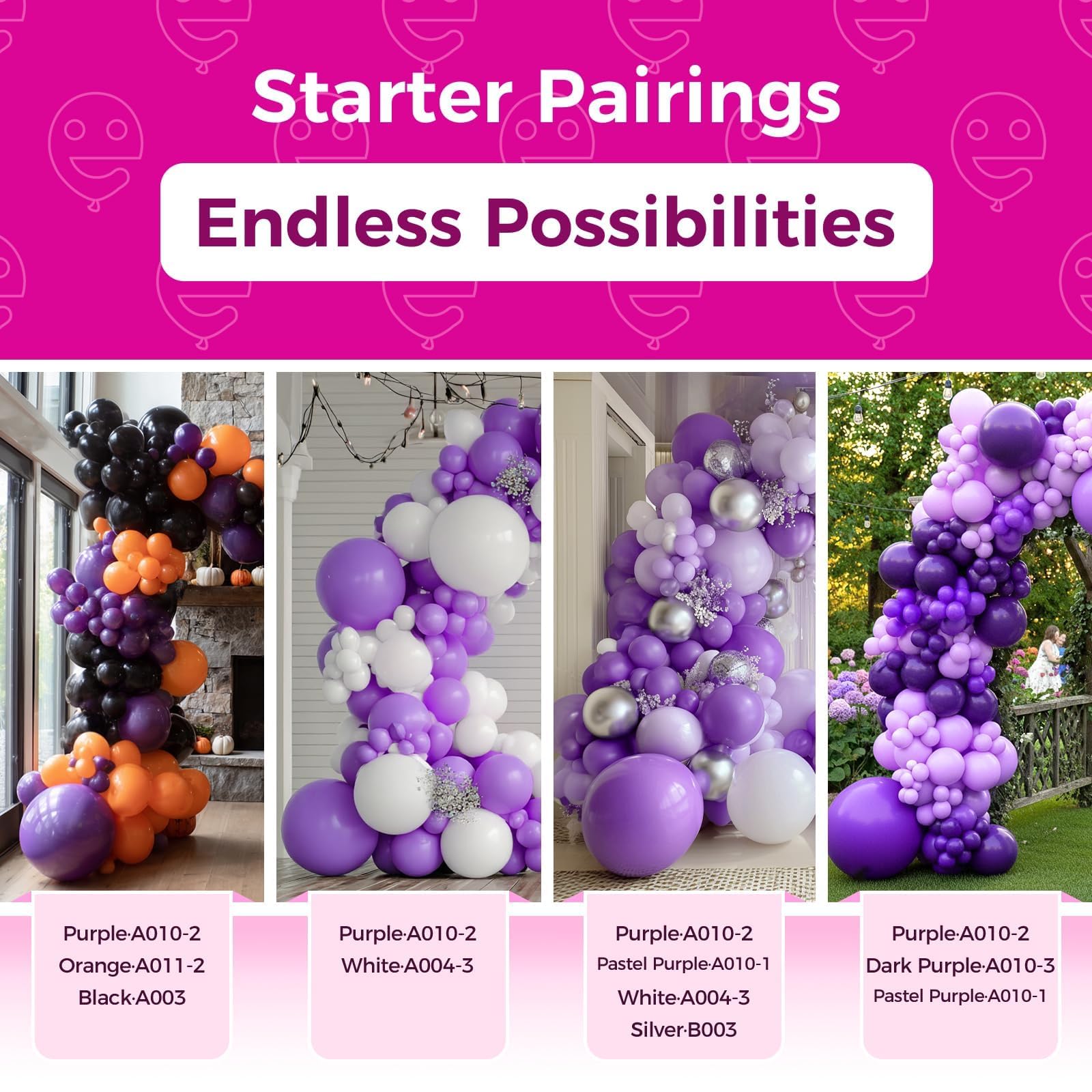Bezente 36in Purple Giant Balloons – 8 Pack Jumbo Latex Balloons