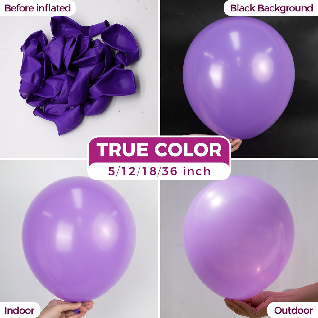 Bezente 36in Purple Giant Balloons – 8 Pack Jumbo Latex Balloons