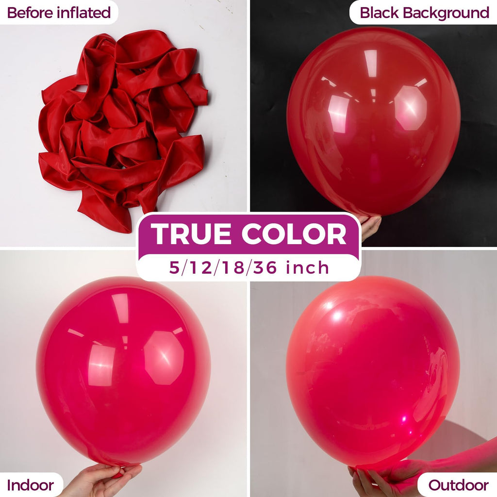 Bezente Red Balloons 18 Inch - 30 Pack - Large Round Latex Party Decor