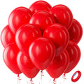 Bezente Red Balloons - 100 Pack 12-Inch Latex Party Balloons for Valentine's, Weddings & Celebrations