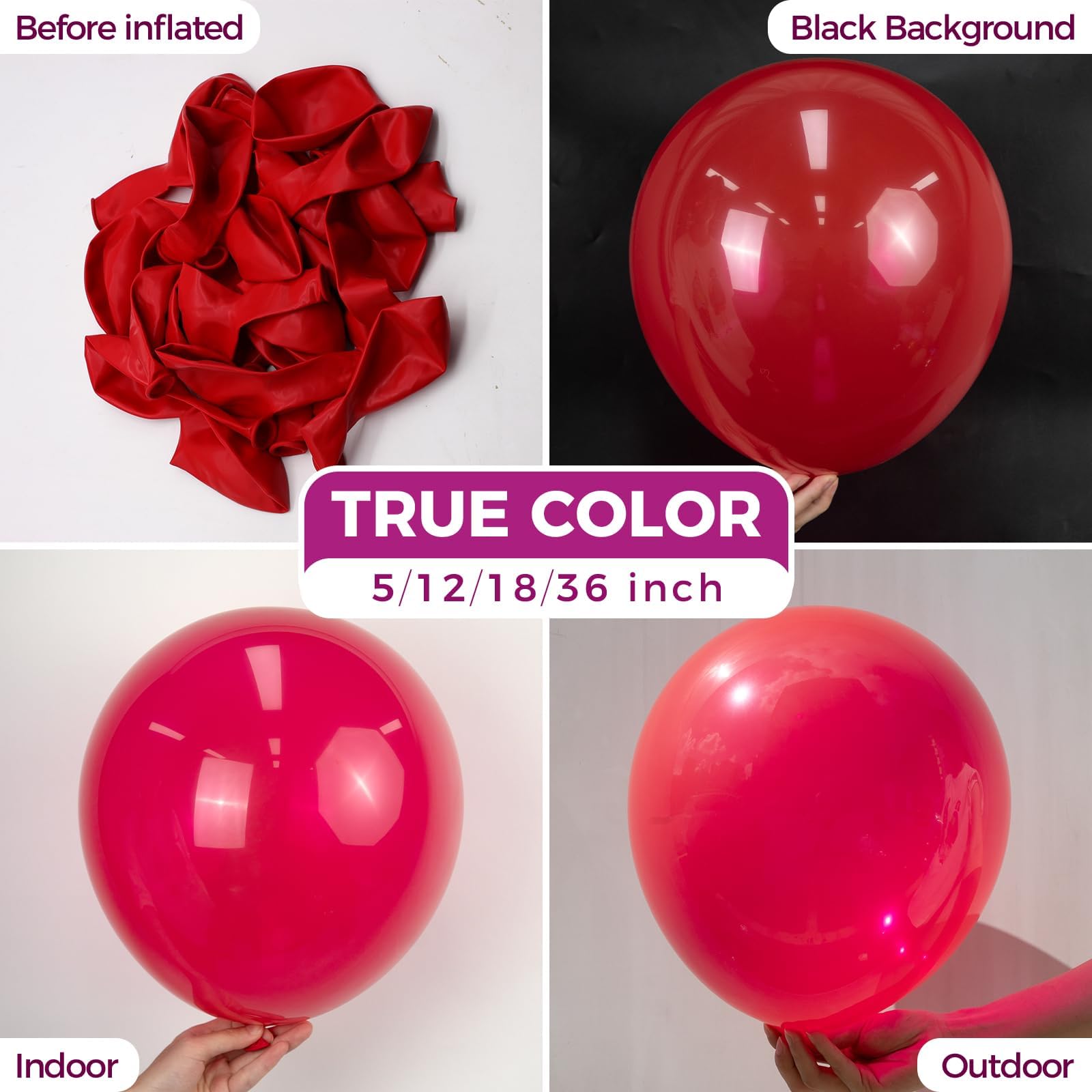 Bezente Red Balloons – 150-Pack 5-inch Matte Latex Helium Balloons