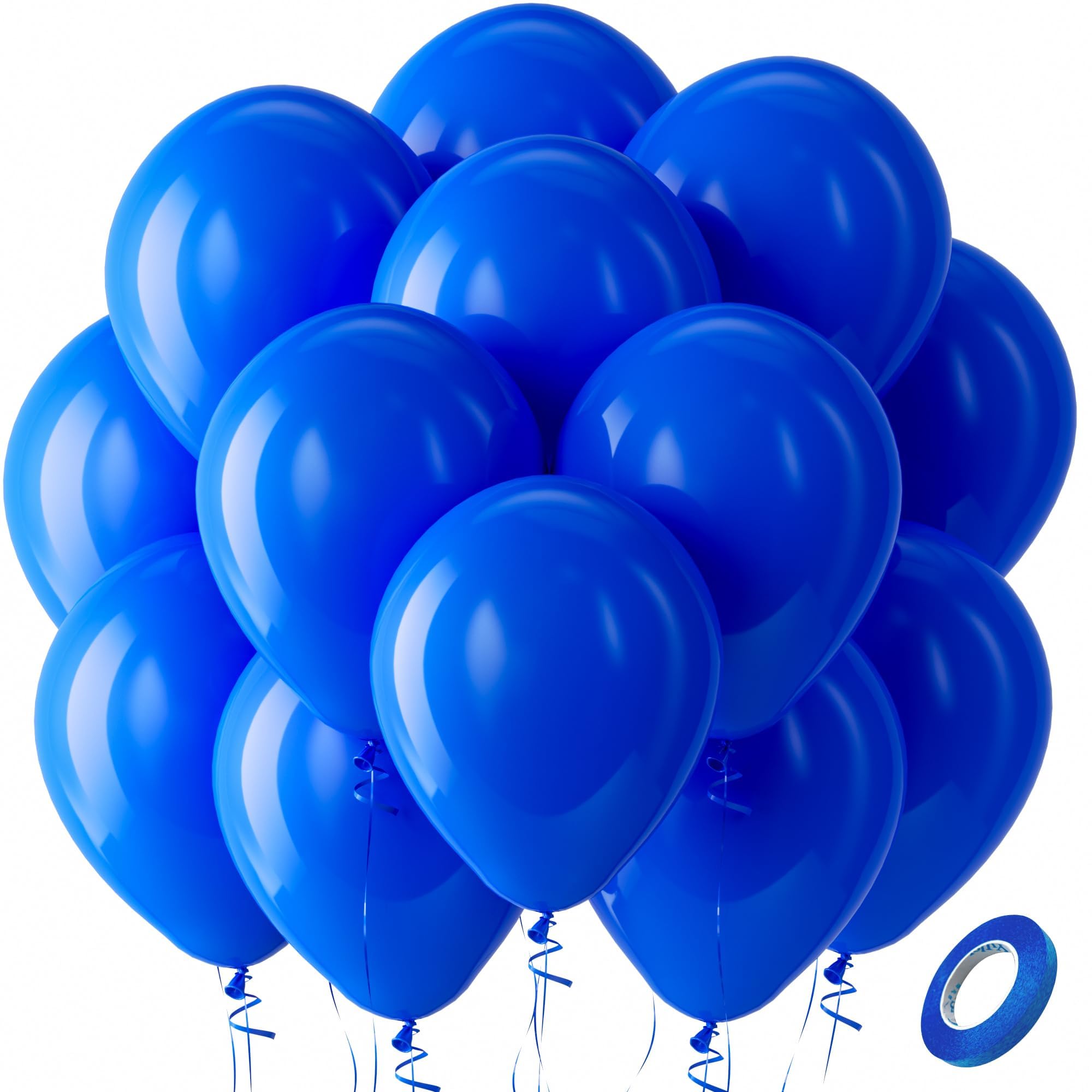 Bezente Royal Blue Latex Balloons – 100 Pack, 12-inch | Navy Blue Party Decorations for Birthdays, Graduations and More
