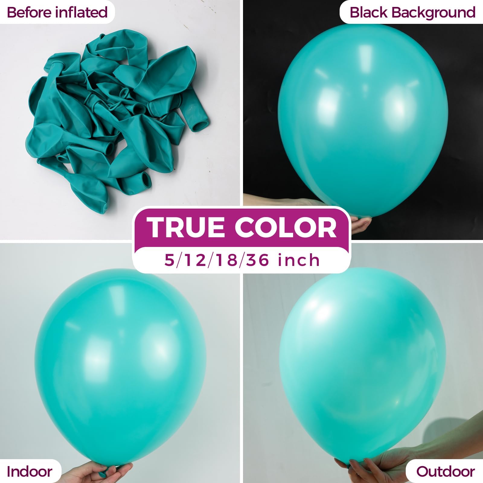 Bezente Teal Balloons 18 Inch – 30 Pack Large Teal Latex Balloons for Weddings & Parties