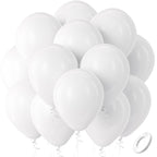 Bezente White 12-Inch Latex Balloons — 100-Pack for Weddings, Birthdays, and Backdrops
