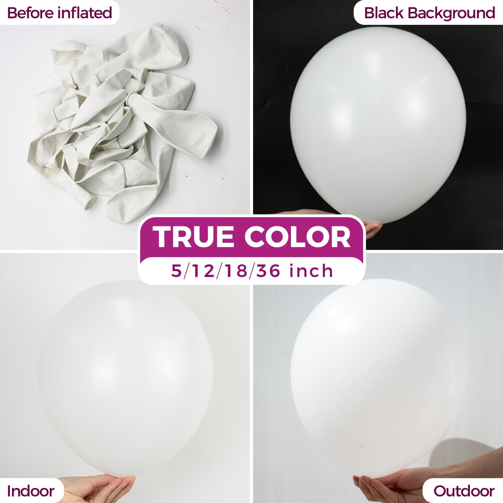 Bezente White 12-Inch Latex Balloons — 100-Pack for Weddings, Birthdays, and Backdrops