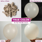 Bezente White Sand Latex Balloons – 100 Pack, 12 Inch, White Theme Party Decor