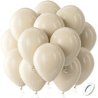 Bezente White Sand Latex Balloons – 100 Pack, 12 Inch, White Theme Party Decor