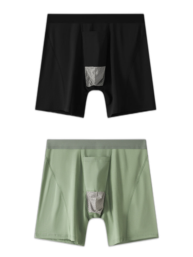 2 Pack Men's Gun Bullet Separation Casual Sports Breathable Cotton Mid-Rise Midway Briefs