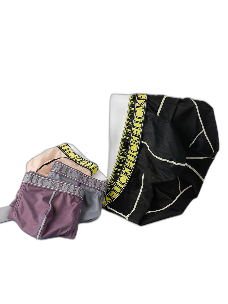 2 Pack Men's Ice-Silk Stretch Sports Briefs with 3D Pouch