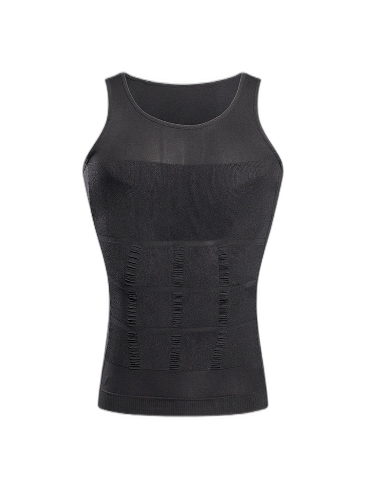 Mens Waist Body Shaper Vest T-Shirt Tank Tops