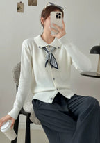 Lazy Fashion Lapel Scarf Sweater
