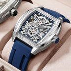 Men's Wine Barrel Type Mechanical Watch Silicone Tape